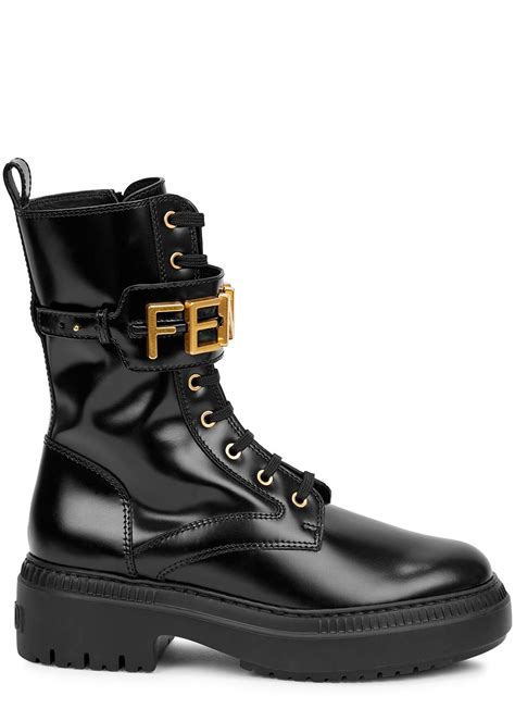 fendi ff logo combat boots|Fendi karligraphy boots.